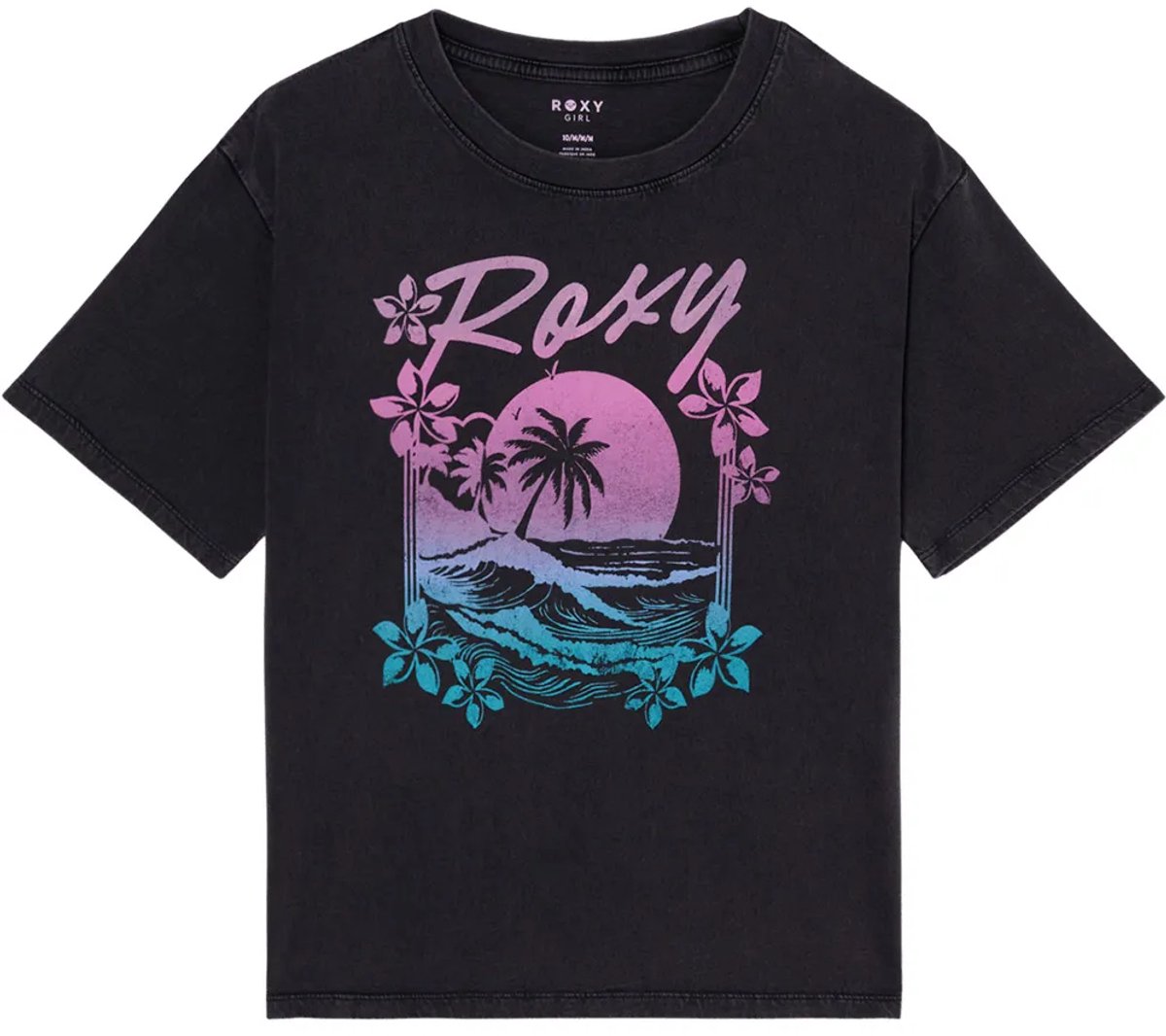 Roxy Evo Oversize Was T-shirt Met Korte Mouwen 6 Years Meisje Antraciet