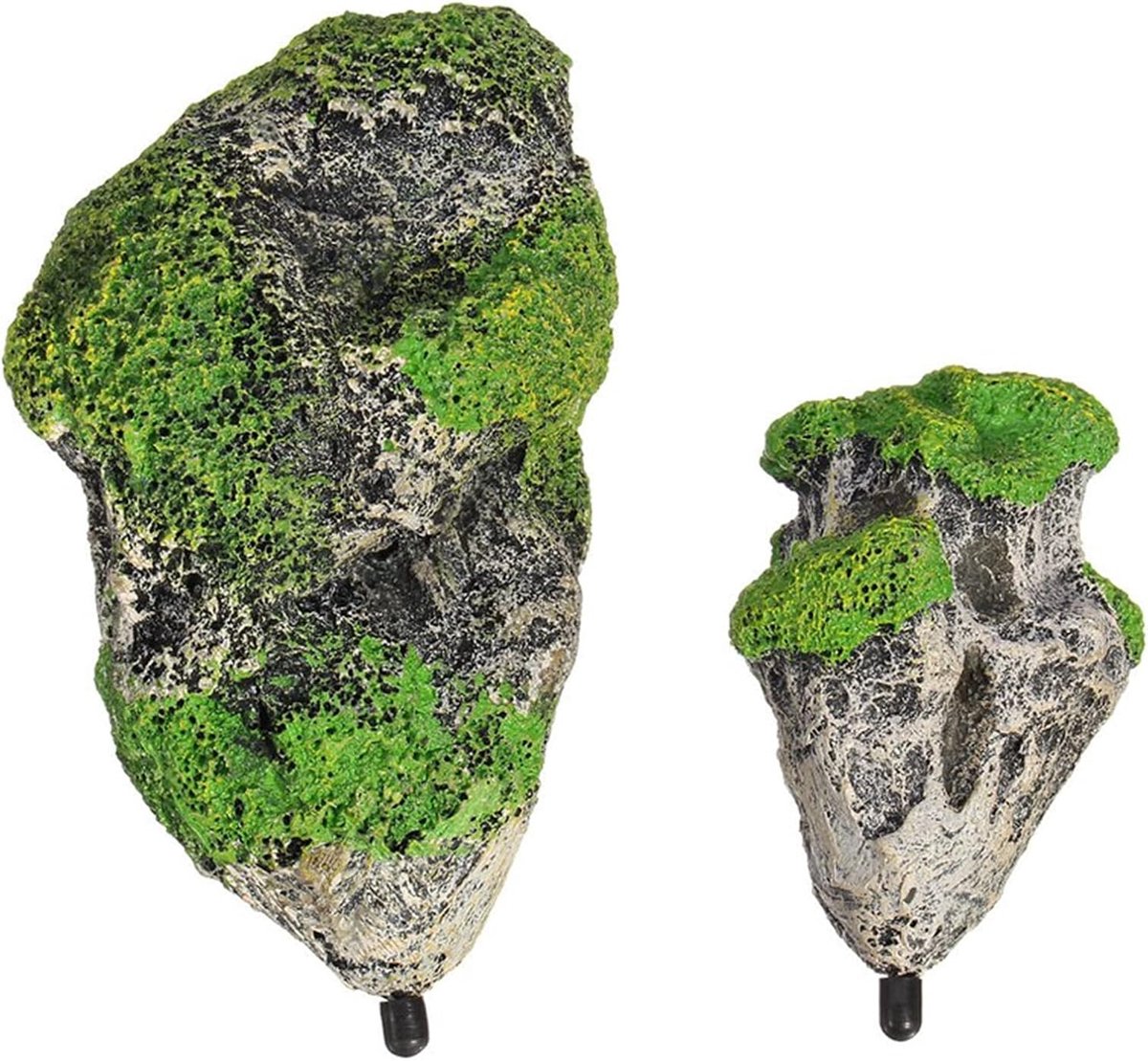 Dailygoods - Aquarium Kunstmatige Drijvende Rots - 2 Stuks - Realistische Steentextuur - Decoratie voor Vistank - Inclusief Zuignap - Ideaal voor Aqua...