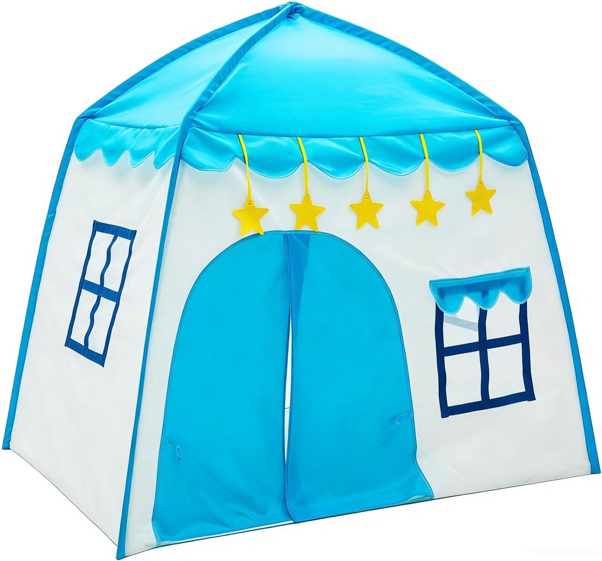 Tipi voor kinderen, speeltent voor kinderen, babytent voor binnen en buiten, yurten-speelhuis voor het opbergen van speelgoed, met draagtas (blauw)