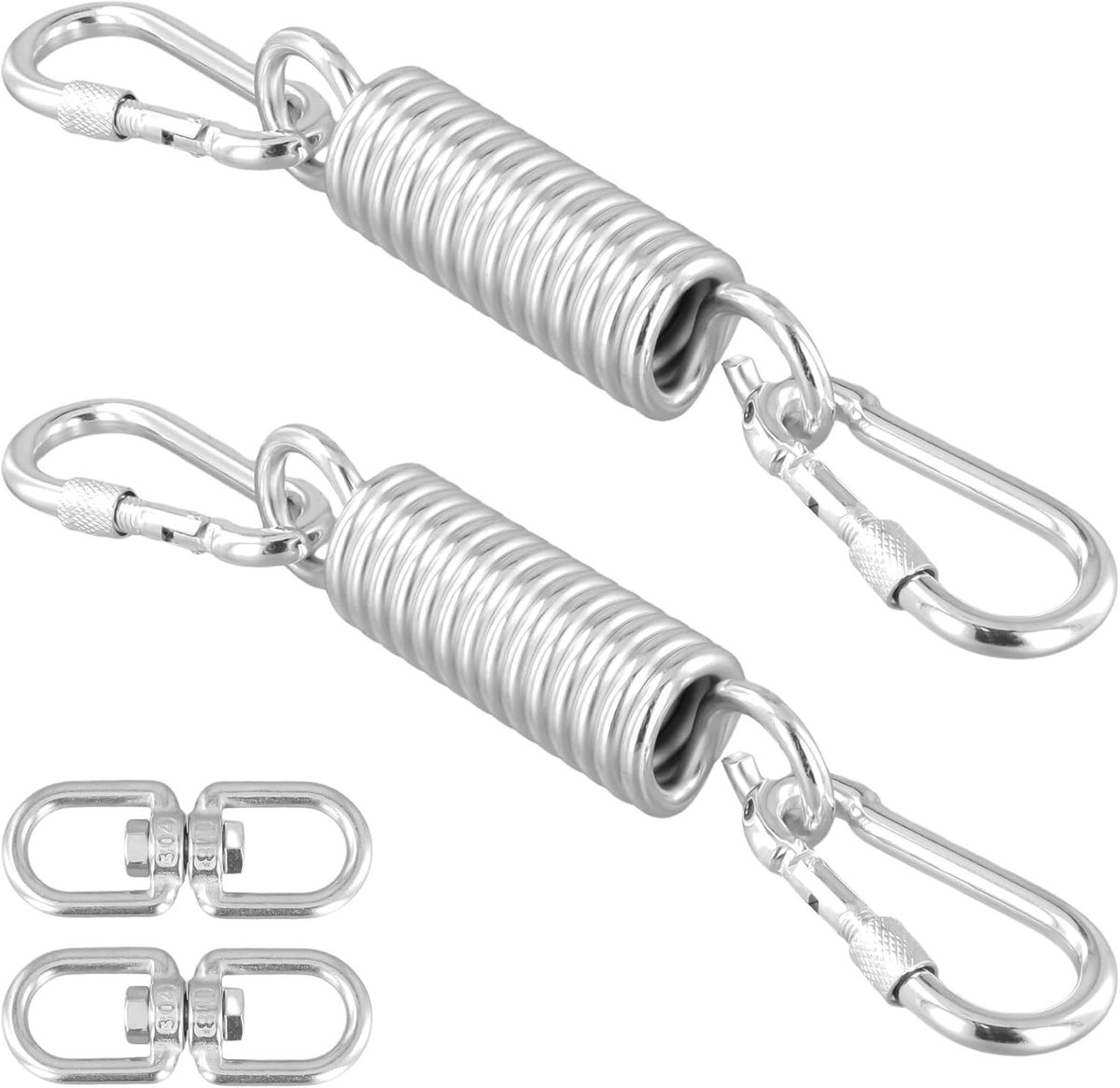 Schommelveren - Zwart - Met 4 Karabijnhaken en 2 Draaischarnieren - Voor Hangstoelen en Bokszakken