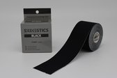 Skinestics Sport tape – Fysio tape – Kleur zwart 4-way – nu 20% langer, 600 cm lang bij 5 cm breed, 170% rekbaar gelijk aan menselijke huid, standaard voorzien van extra sterke lijm, katoen, voor het hele lichaam