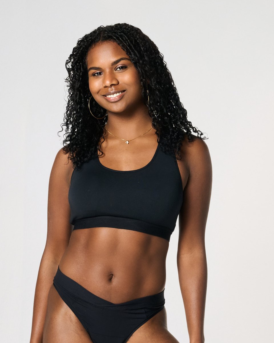 moodies period undies Moodies menstruatie ondergoed - Bamboe Comfy Top Zwart
