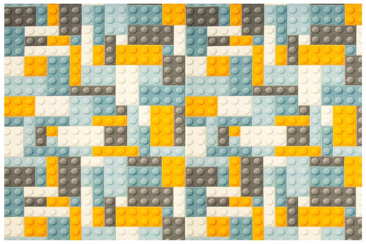 Kinderkamer vloerkleed blokpatroon pastel 100x150 cm