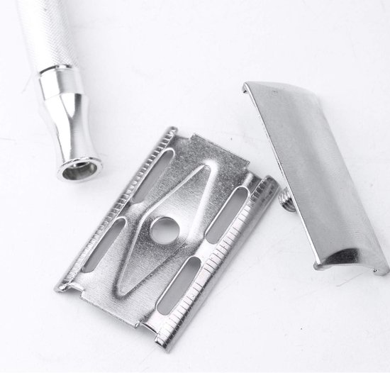 Double Edge Lange Handvat Klassieke Handmatige Scheerapparaat Houder Zwart — afbeelding 3