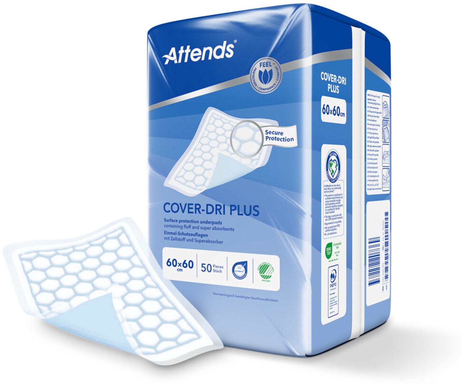 Attends - Cover Dri Plus 60x60 - 4 x 50 stuks - Voordeelverpakking