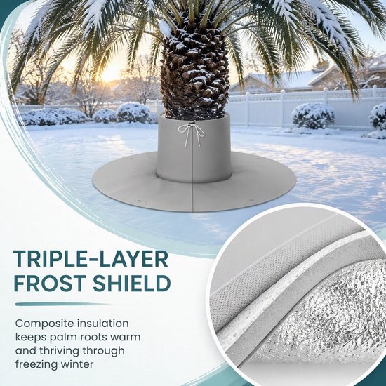 2 stuks winterbescherming voor palmen wortel: 30 × 30 × 100 cm winter plantenbeschermzak van vliesstof aluminium isolatiewatten, palmwortelbescherming voor planten en bomen tot 30 cm diameter — afbeelding 3