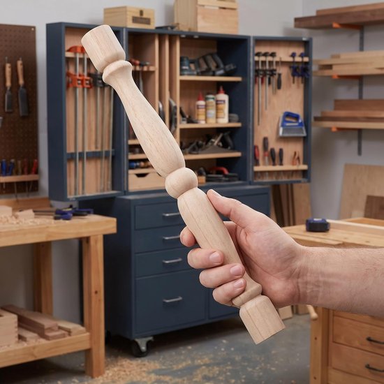 2 Stuks Onbewerkte Houten Balusters Handgesneden Trapspijlen voor Binnen Buiten Stevige Hardhouten Pilaren voor Klassieke Trapdecoratie — afbeelding 2
