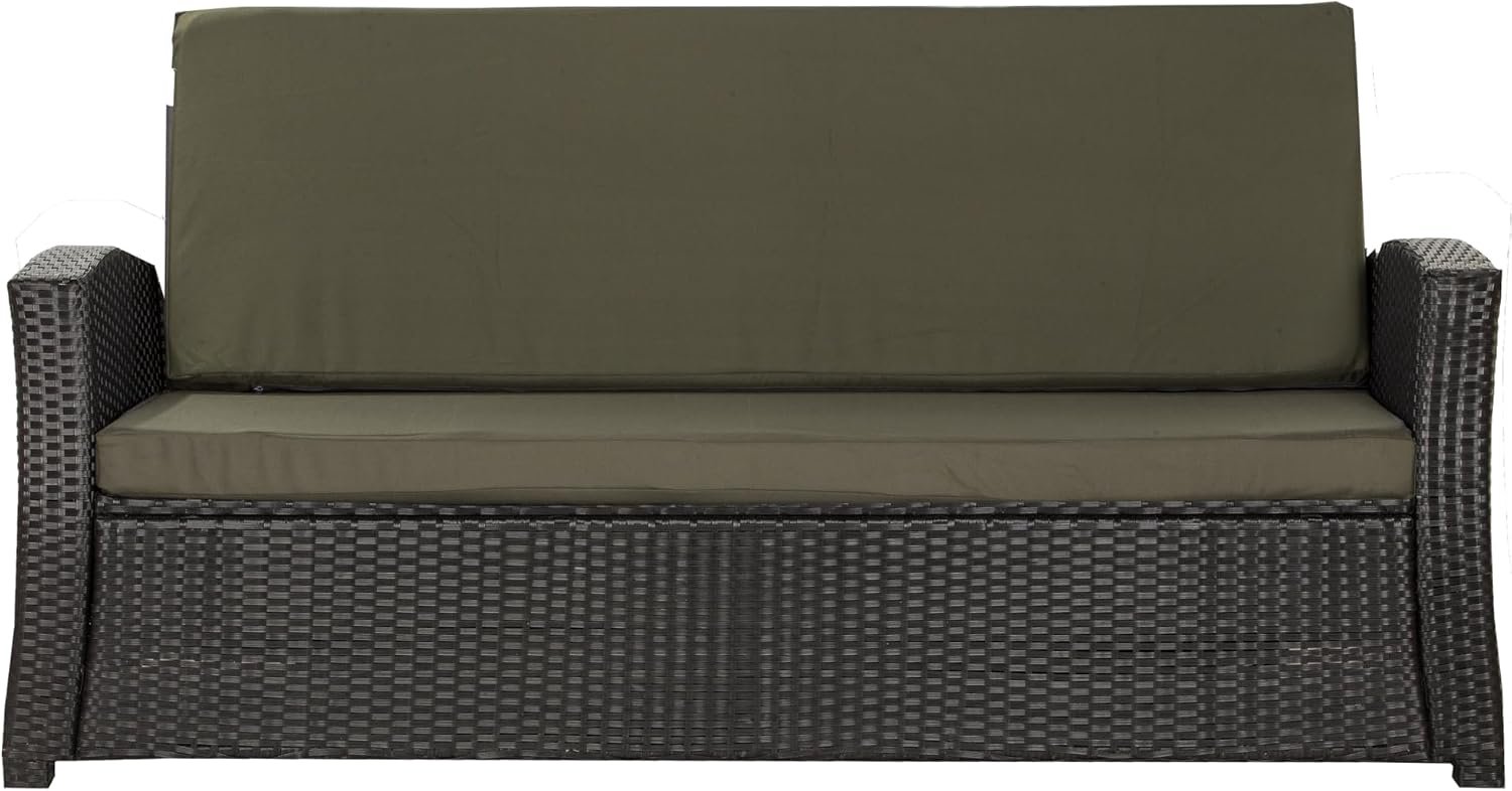 Bankkussen, polyrotan, zitkussen, comfortabele zitkussens voor tuinbanken, perfecte kussens voor je tuinbank of schommelbank, groen, 130 x 60 x 50 cm