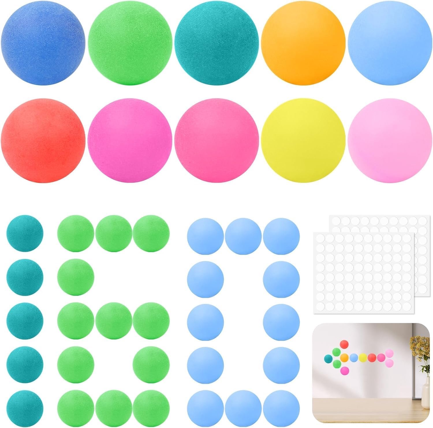 90 stuks tafeltennisballen, kleurrijke pingpongballen - ShopVlot