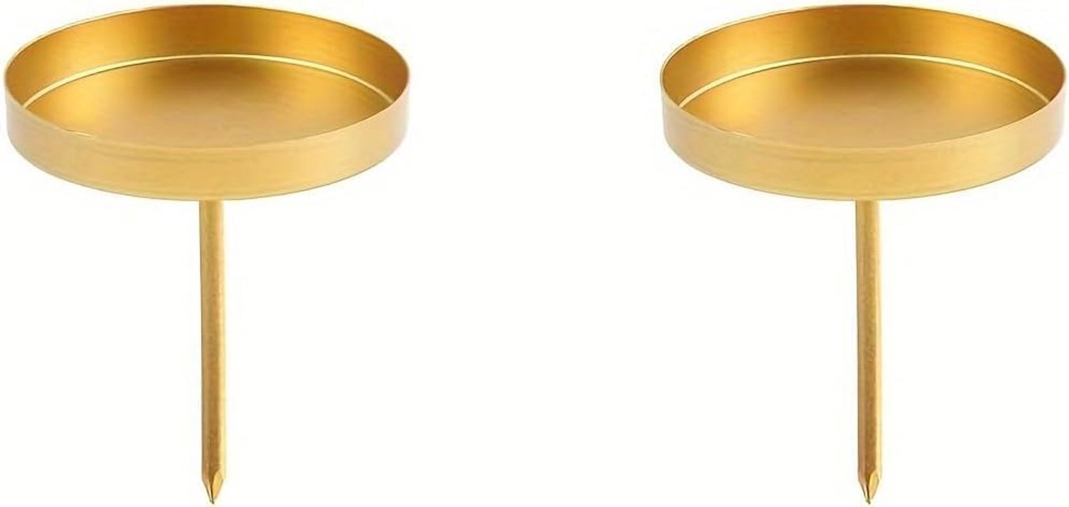 2 kaarsenhouders goud, kaarslichten voor maximaal 8 cm blokverlichting - ShopVlot