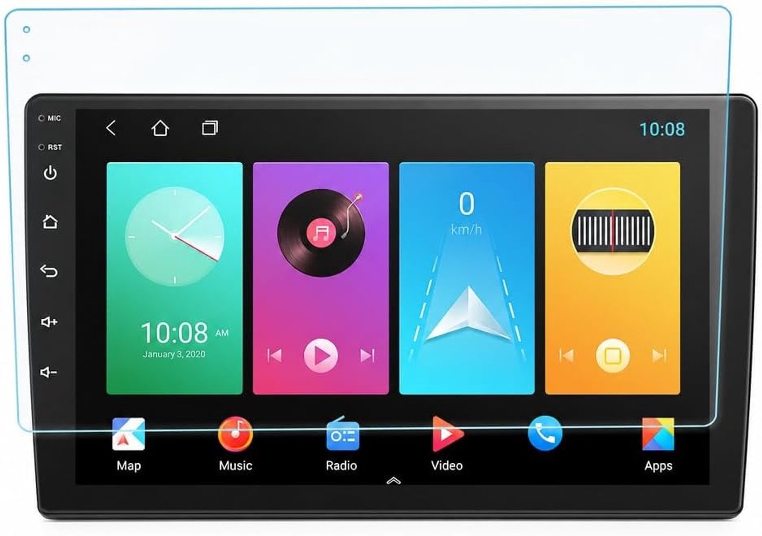 Navigation Screen Protector Anti Glare Anti Fingerprint Central Control Navigation Tempered Film with Cleaning Kit GPS - ShopVlot