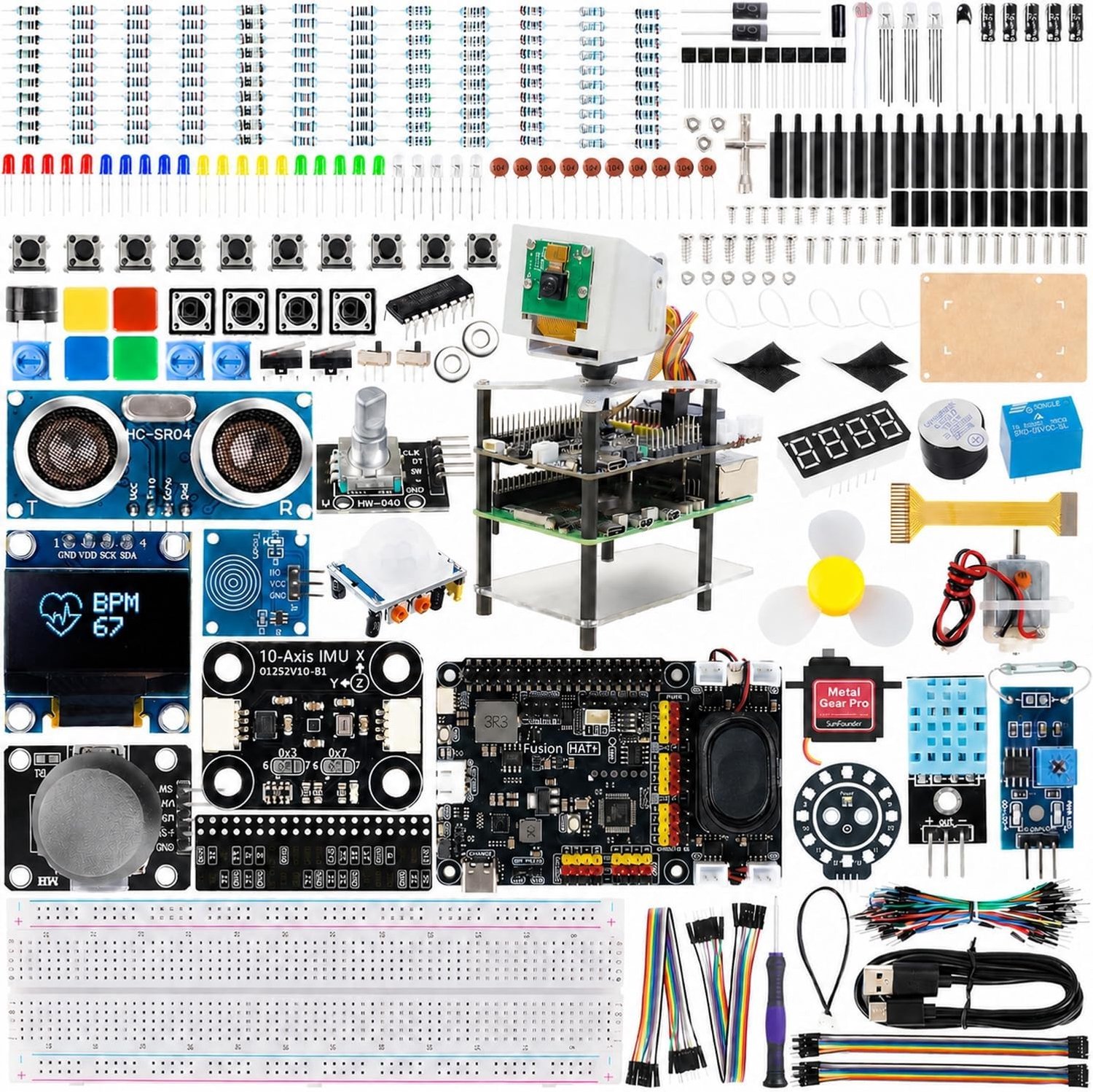 AI Fusion Lab Kit voor Raspberry Pi - Multi-LLMs ChatGPT, OpenCV, MediaPipe, Python en Videocursussen voor Beginnende Ingenieurs