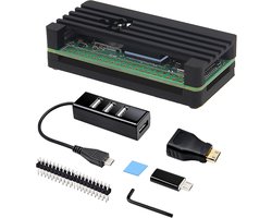 Koelbehuizing Raspberry Pi Zero 2W - Aluminium - Startkit - Ideaal voor optimale koeling - Luxento