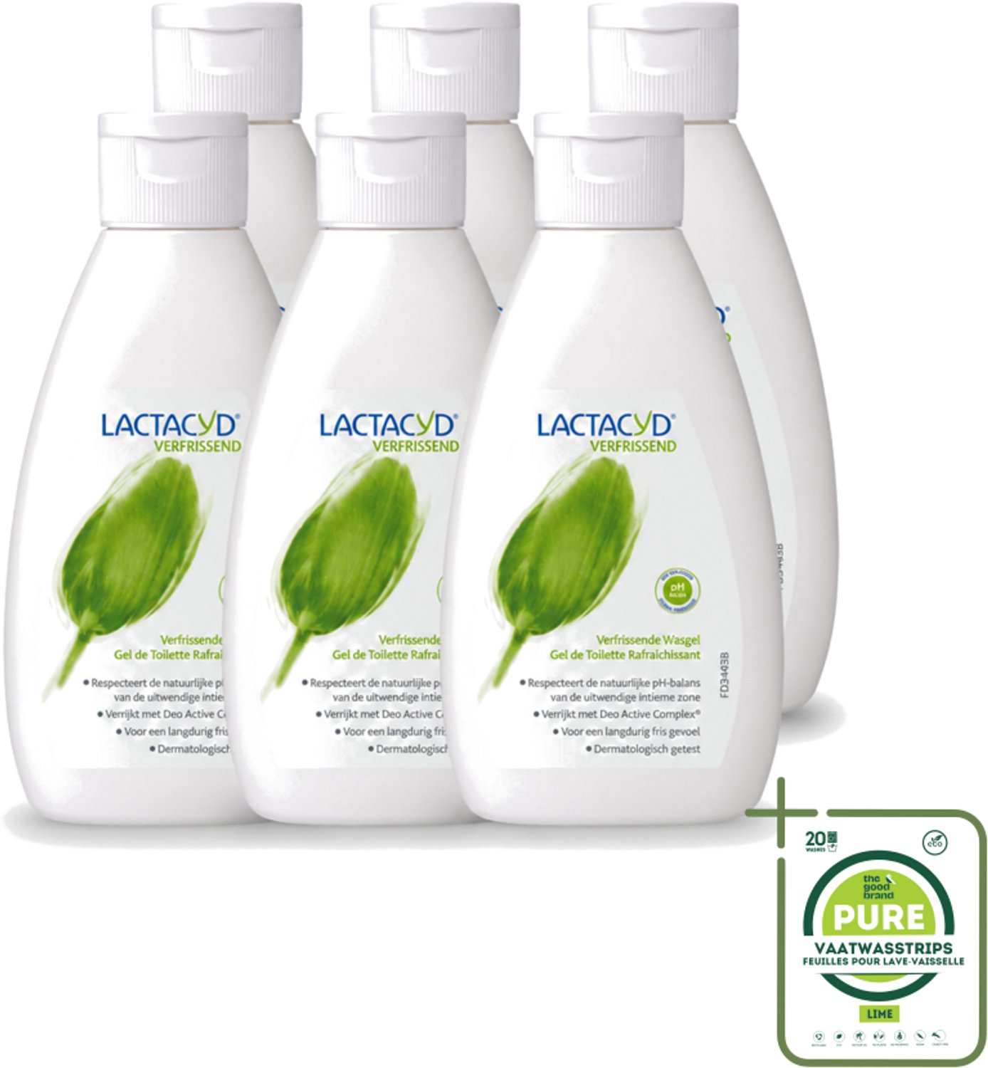 6 x Lactacyd – Verfrissende Wasgel - 200 m - Grootverpakking - Intieme Wasgel - Frisse Intieme Wasgel - Menthol Wasgel - Geurvervoegende Wasgel - Intieme Verzorging