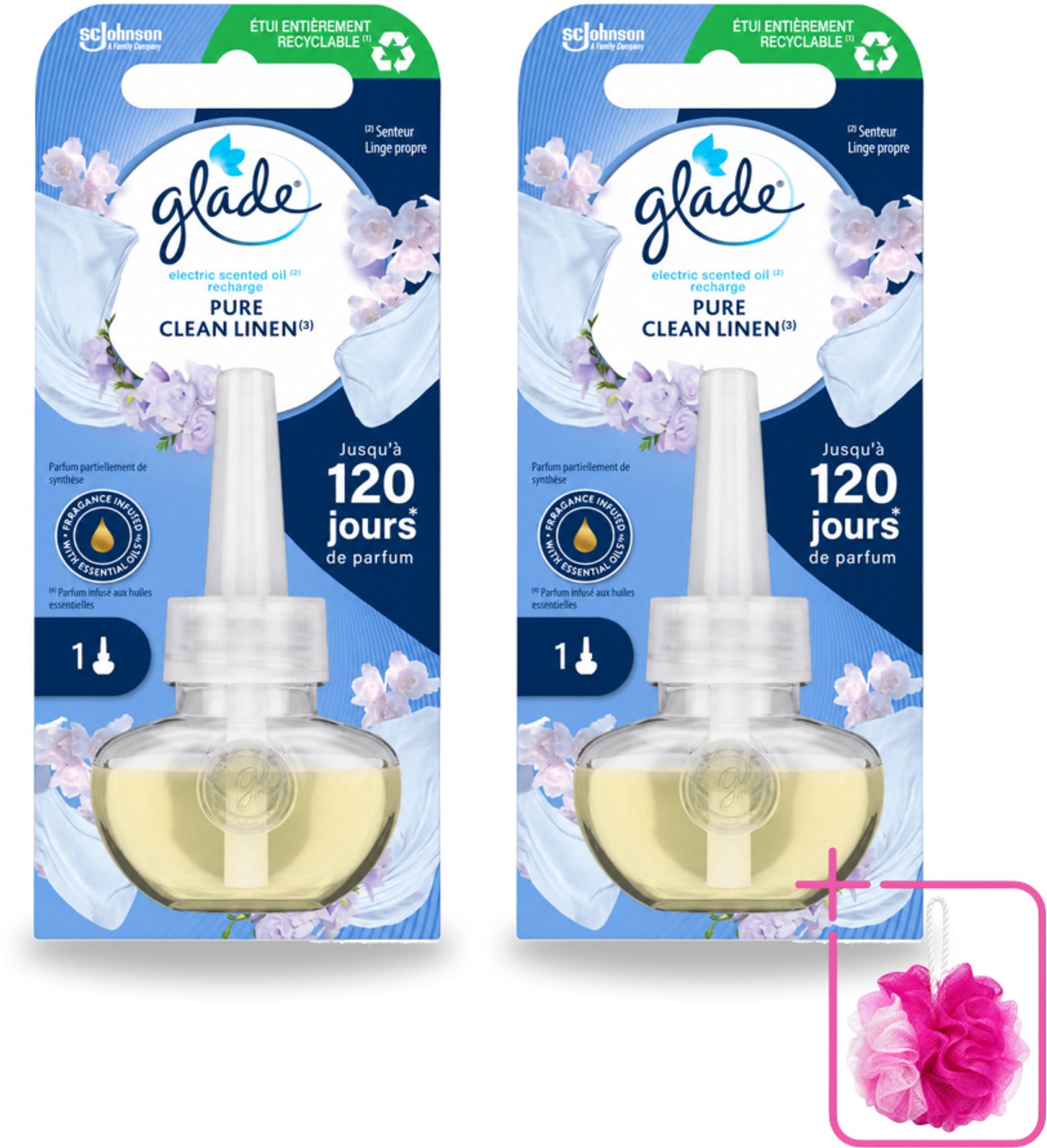 2 x Glade - Navulling Elektrische Olie - Pure Clean Linen - Zonder Houder - Bulkverpakking - Geur - Douchemop - Linen