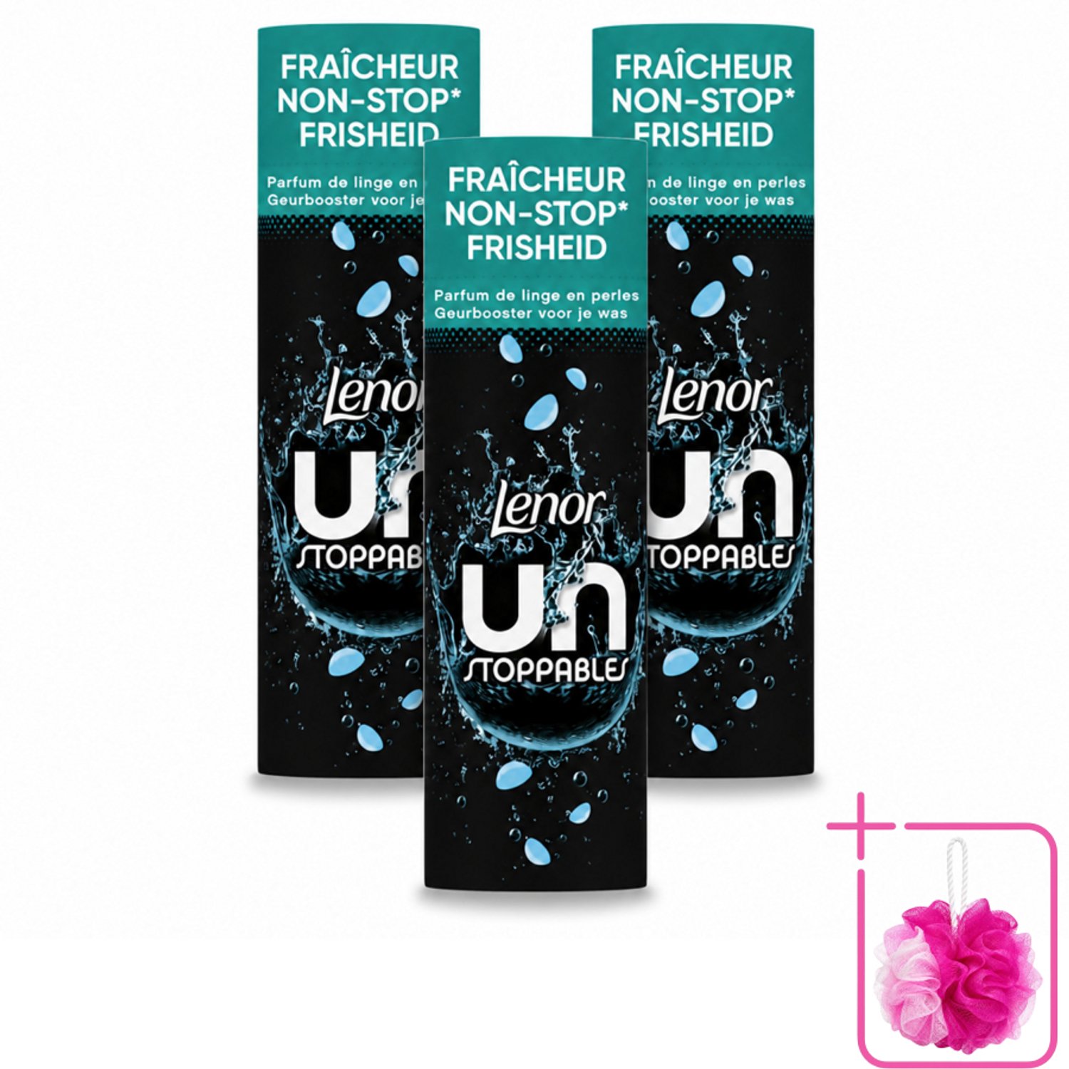 3 x Lenor Unstoppables - Geurbooster - Fris - Non-Stop Frisheid - 19 Wasbeurten - Bulkverpakking - Geurbooster - Douchemop - Frisheid