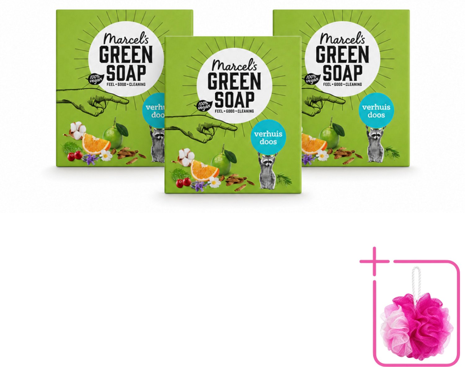 3 x Marcel's Green Soap - Verhuisdoos - Duurzaam Schoonmaken - Natuurlijke verzorging - 8 Zeepjes - Bulkverpakking - Verhuizing - Douchemop - Schoonmaken