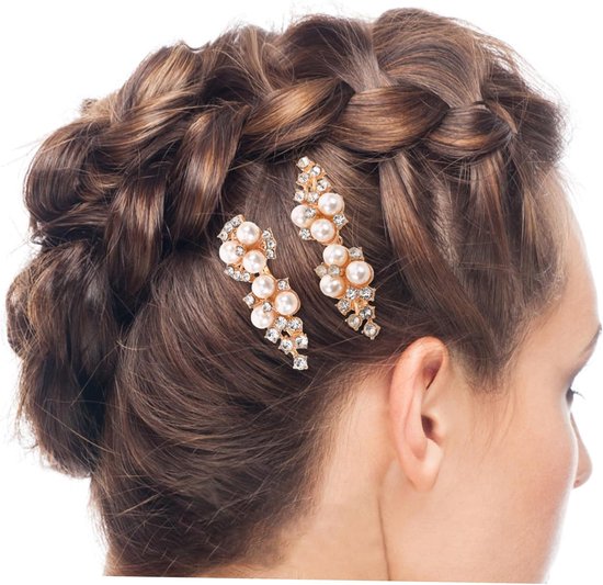 2 Stuks haarkam haaraccessoires bruiloft decoratie Bridal Hair Styling Tools Huwelijksjuwelen haarspelden clips voor haarzijkammen haarkam voor bruiden Bruids haarkam Metaal Gouden — afbeelding 4