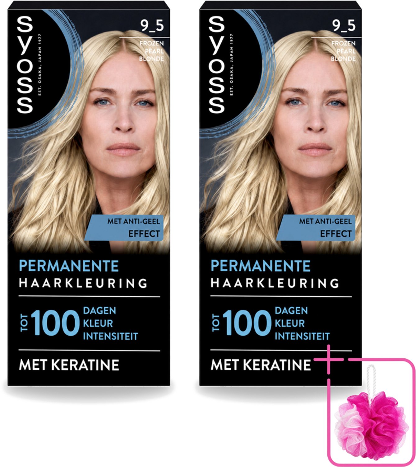 2 x SYOSS - Coloration 9-5 Frozen Pearl Blonde - Haarverf - Grijsdekking - Vermindert Haarbreuk - Bulkverpakking - Permanente haarkleuring - Douchemop - Haarkleur
