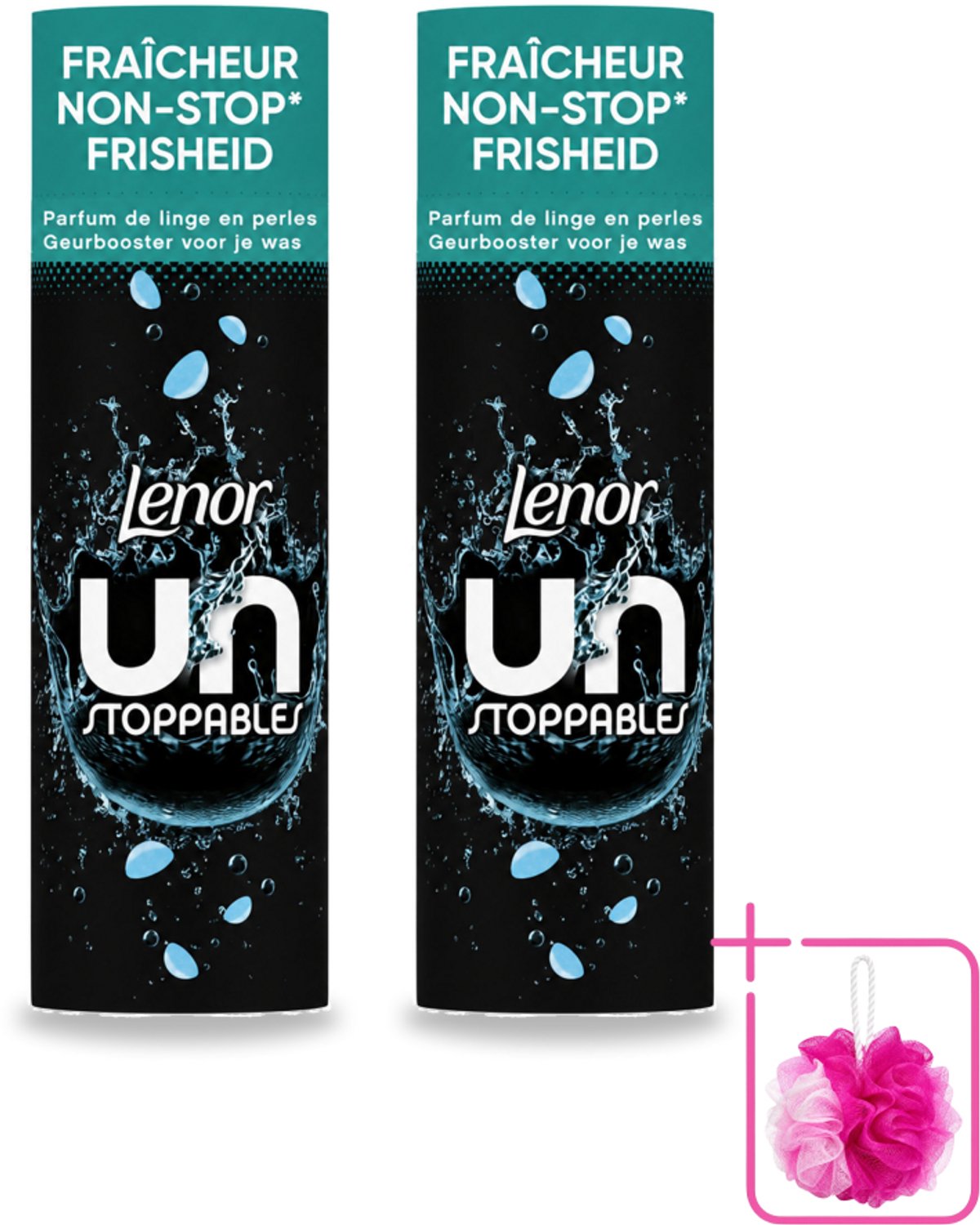 2 x Lenor Unstoppables - Geurbooster - Fris - Non-Stop Frisheid - 19 Wasbeurten - Bulkverpakking - Geurbooster - Douchemop - Frisheid