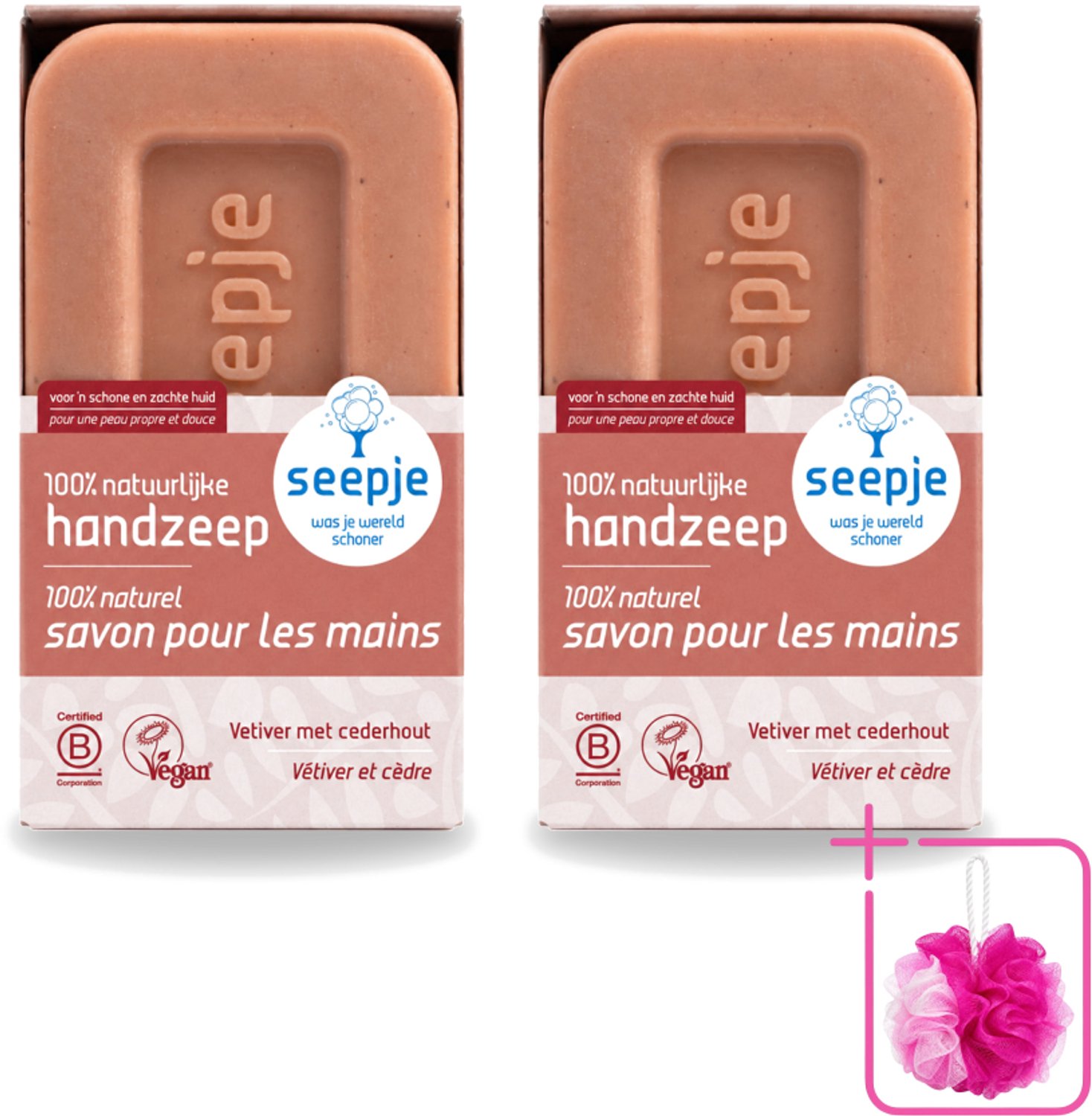 2 x Seepje - Handzeep - Duurzaam & Milieuvriendelijk - Vetiver met Cederhout - 120 gr - Bulkverpakking - Handzeep - Douchemop - Vetiver