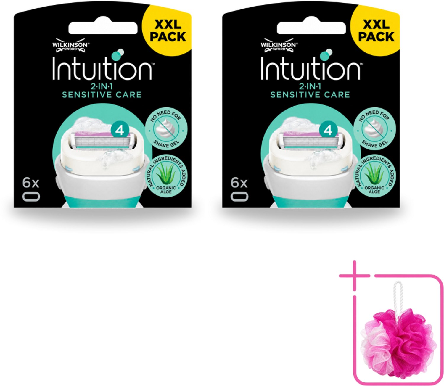 2 x Wilkinson Intuition - Navulmesjes - 2 in 1 Sensitive Care - Voor Gevoelige Huid - 6 mesjes - Bulkverpakking - Gevoelige huid - Scheren
