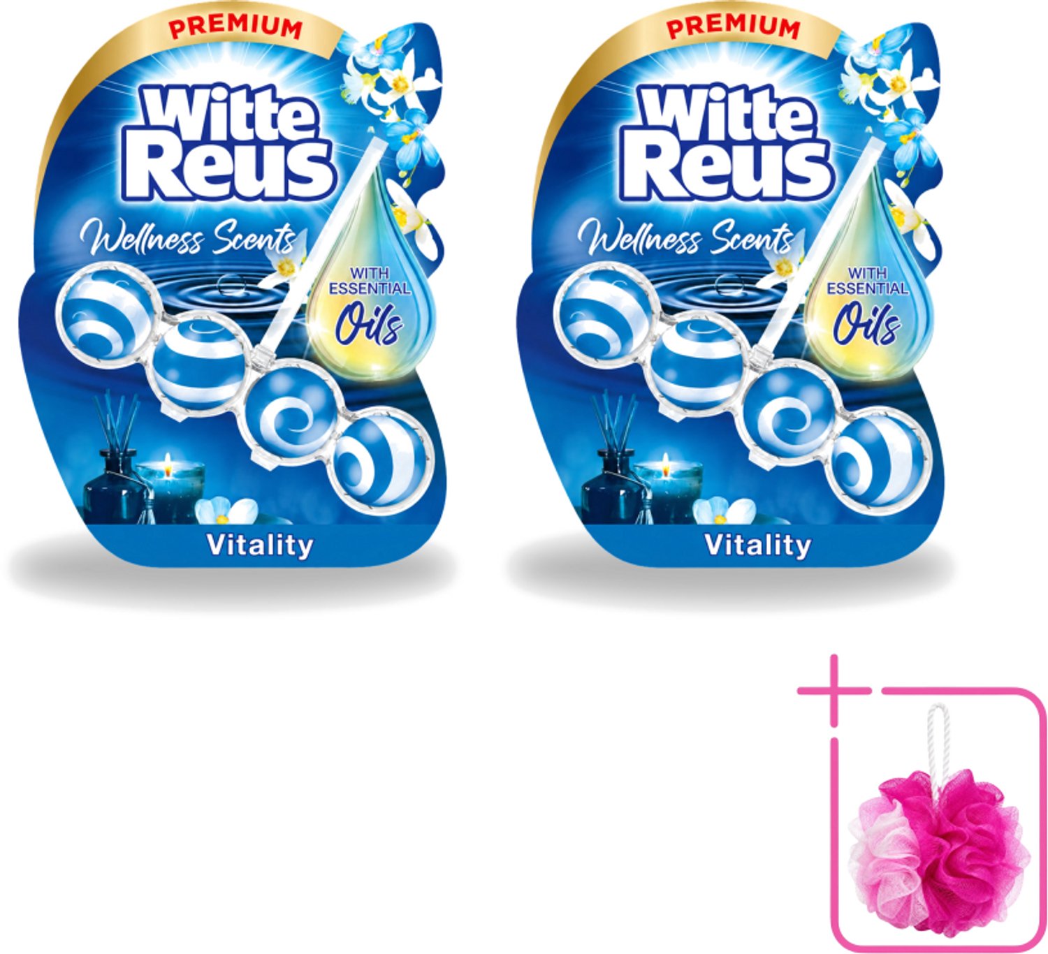2 x Witte Reus - Wellness Scents Toiletblok - Vitality - 1 Toiletblok - Bulkverpakking - Toilet - Douchemop - Reiniging
