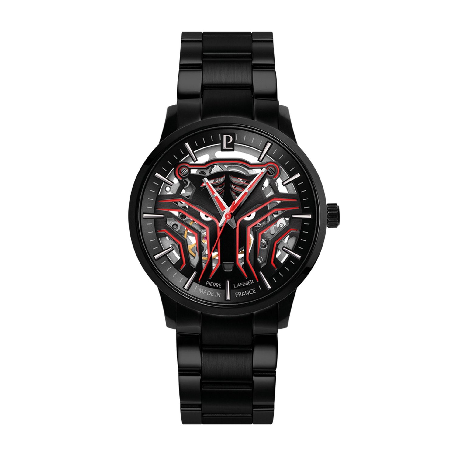 Pierre Lannier 310G439 - Horloge - Roestvrij staal - Zwart - 43 mm