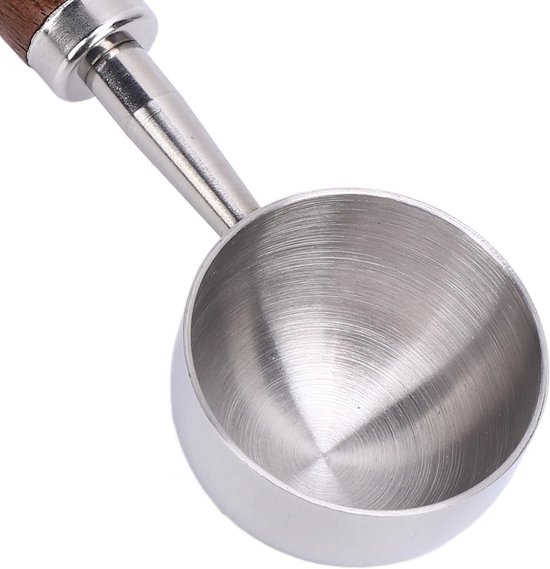 Vintage Koffiemaatlepel, 304 Roestvrijstalen Koffieschep met Walnoot Handvat, 10 G Capaciteit voor Koffie Thee Bakingrediënten (formaat zilver) — afbeelding 2
