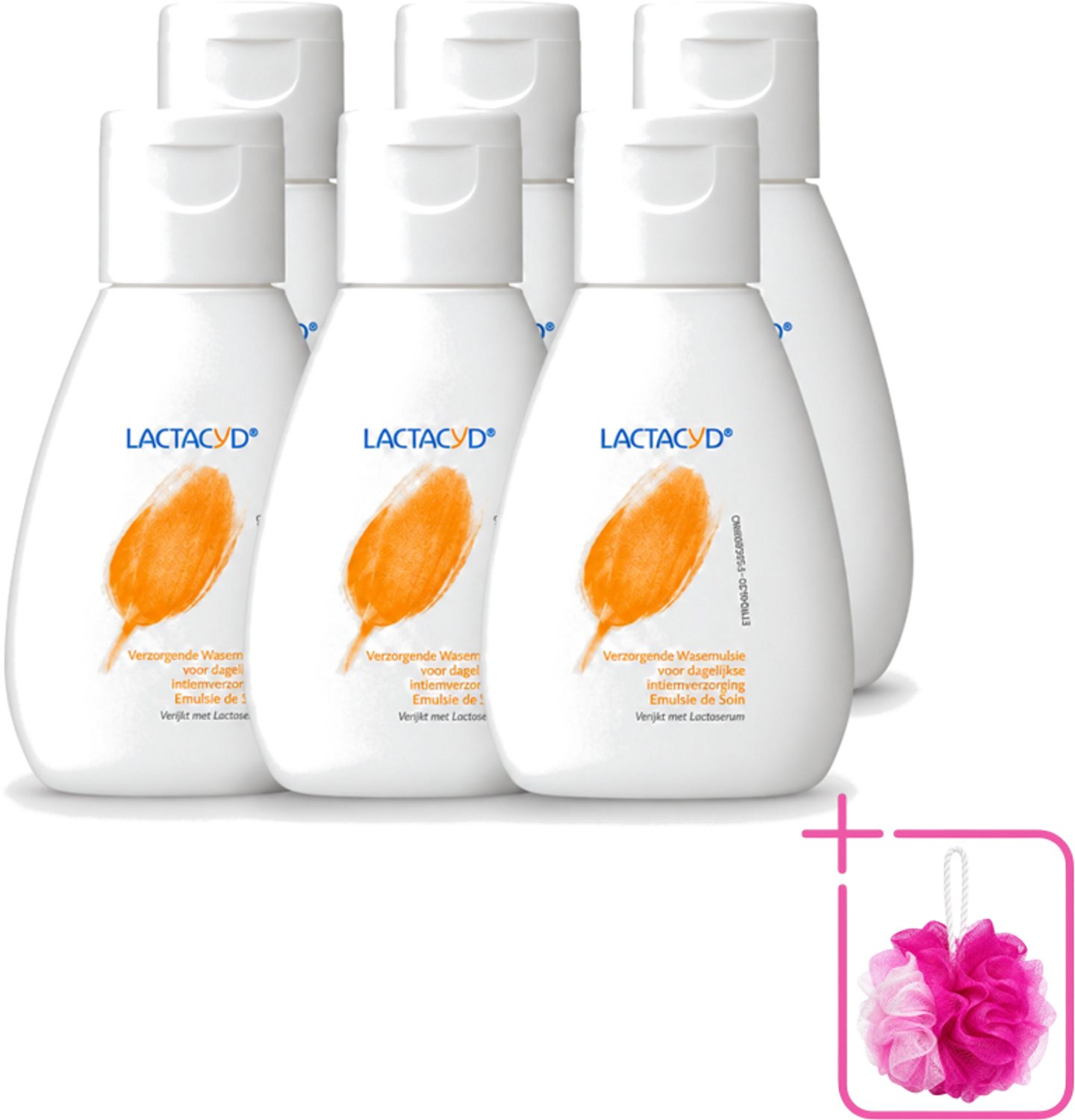6 x Lactacyd – Verzorgend – Mild en pH-vriendelijk – 50 ml - Bulkverpakking - Intieme verzorging - Douchemop - Wasemulsie