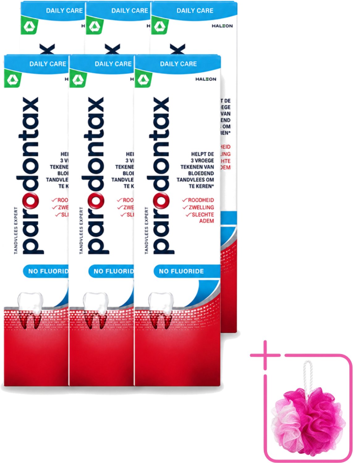 6 x Parodontax – Tandpasta – Zonder Fluoride – 75 ml - Bulkverpakking - Tandpasta zonder fluoride - Douchemop - Gezond tandvlees