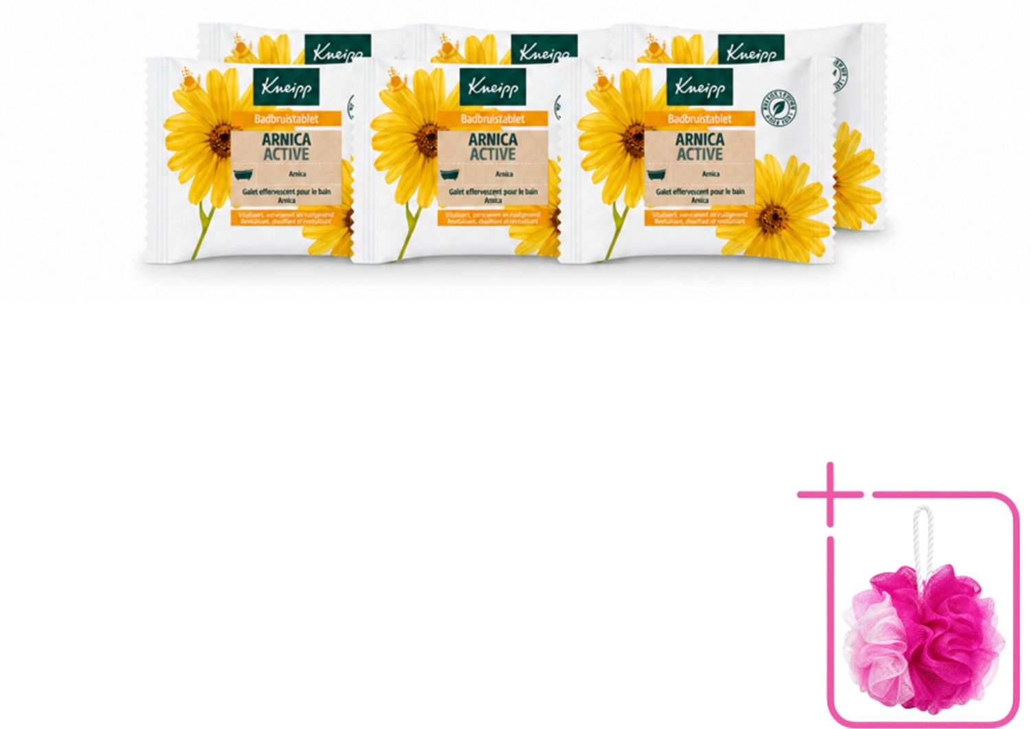 6 x Kneipp - Badbruistablet - Arnica - Bulkverpakking - Badtablet - Douchemop - Arnica