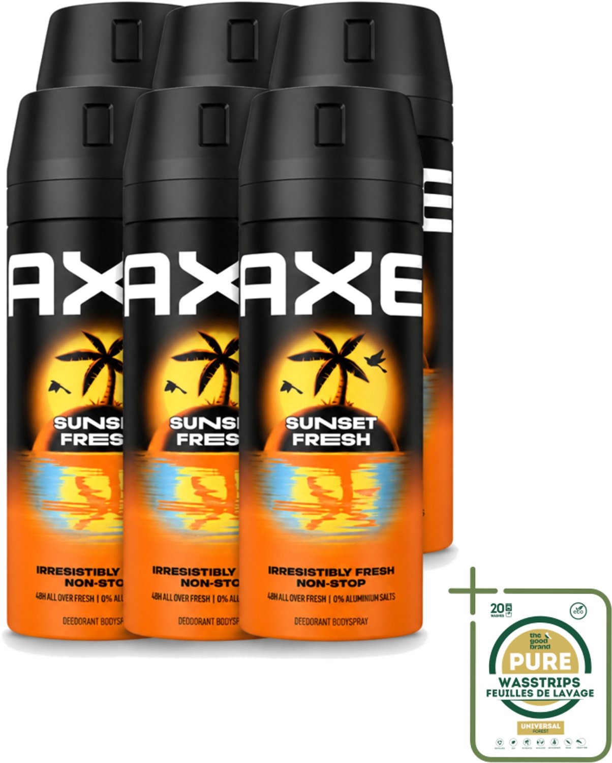 6 x Axe – Deodorant – Sunset Fresh – 150 ml - Deodorant - Bodyspray - Zink - Geur - Fris