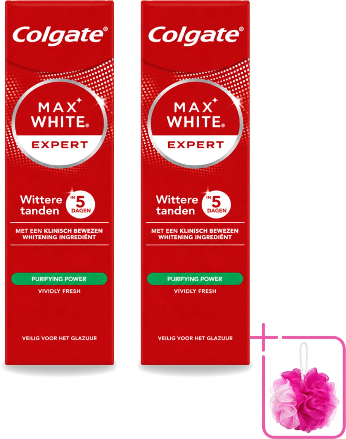2 x Colgate – Max White Expert Purifying Power – Tandpasta – 75 ml - Bulkverpakking - Tandpasta - Douchemop - Witte tanden