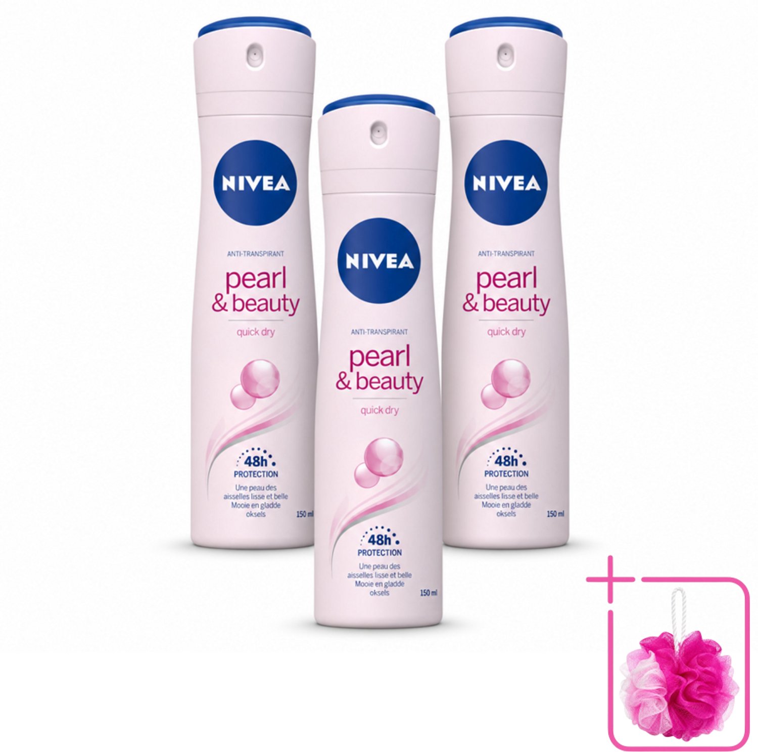 3 x NIVEA – Deodorant Spray – Pearl & Beauty – 150 ml - Bulkverpakking - Deodorant spray - Okselhuid verzorging