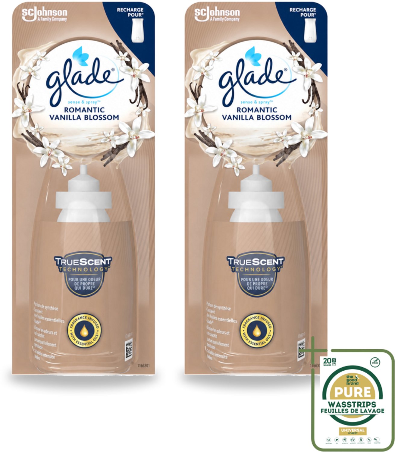 2 x Glade - Sense & Spray - Romantic Vanillebloesem - 18 ml - Romantisch Geur - Geurafgifte - Luchtverfrisser - Geur In Huis - Geur In Badkamer