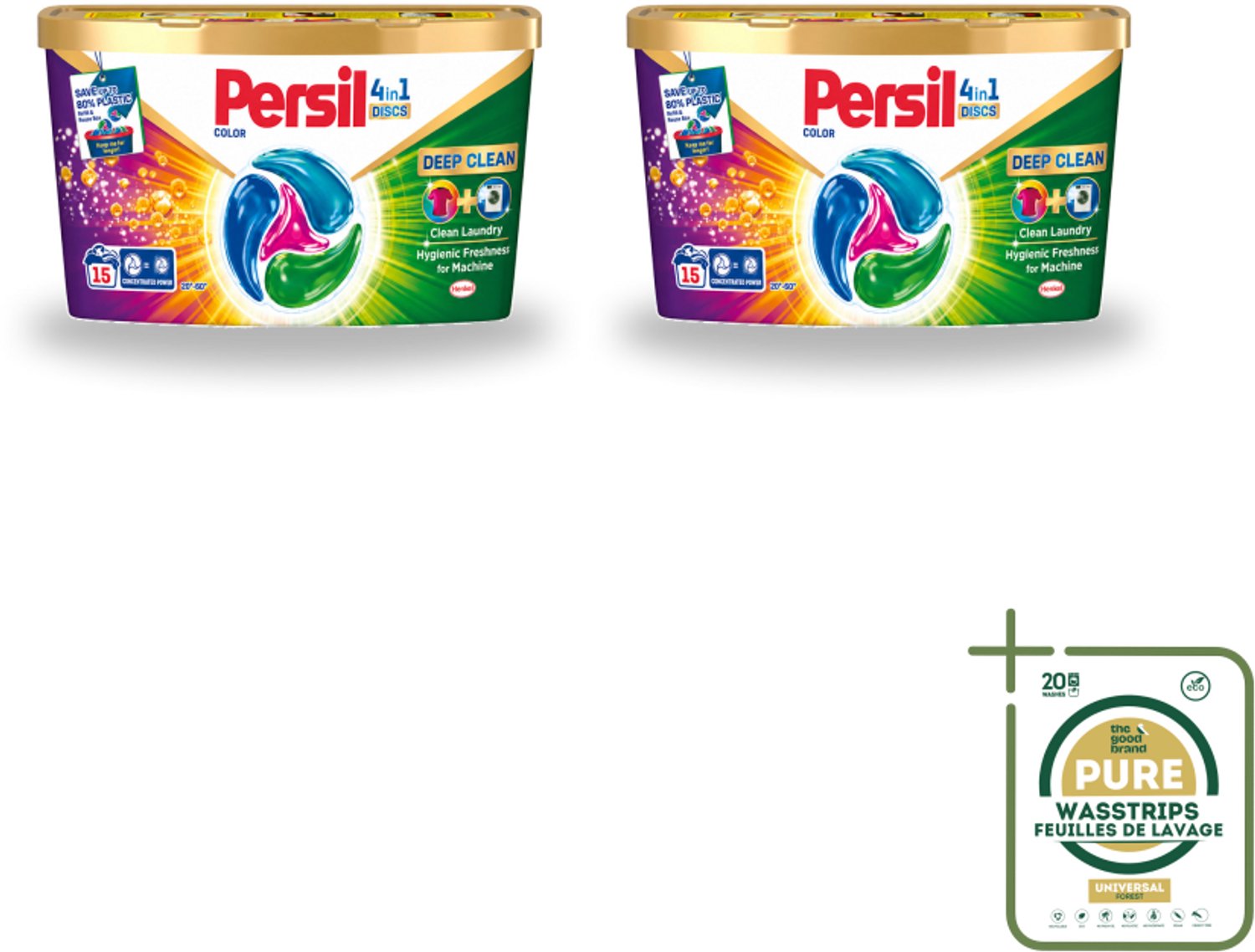 2 x Persil - Wasmiddel - Wasmiddelcapsules Discs Gekleurde Was - Voor Gekleurde Was - 15 wasbeurten - Wasstrips - Gekleurde Was - Vlekverwijdering - Kleurbehoud - Frisse Geur - Wasmiddelcapsules