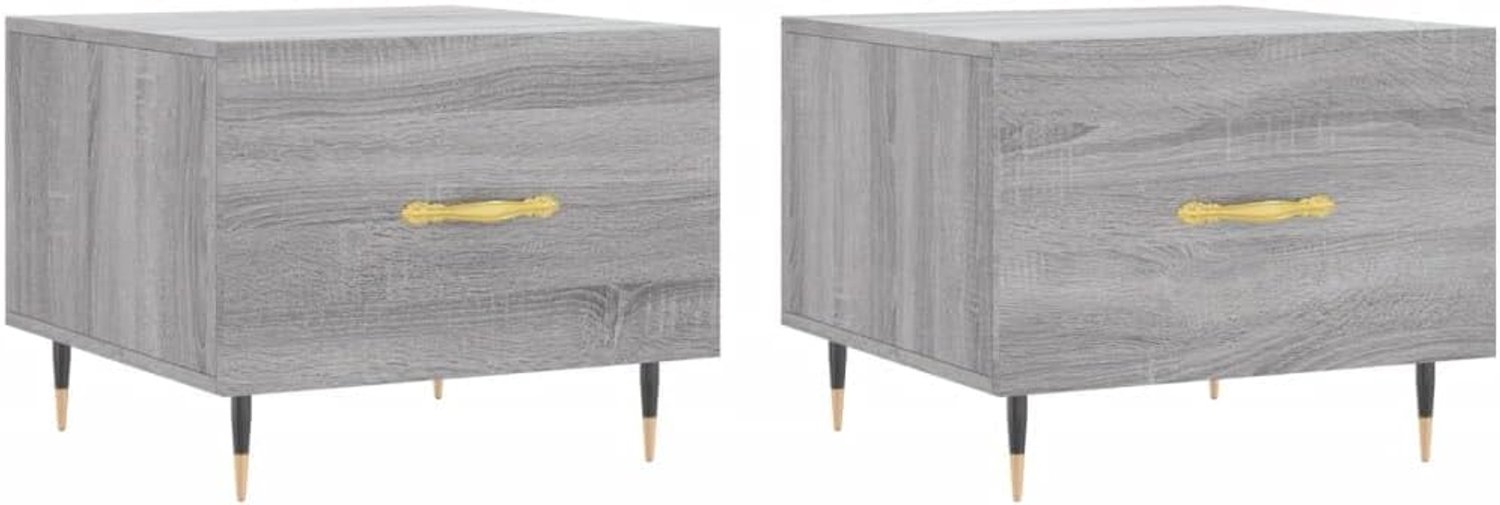 Salontafel met ijzeren poten en lade van houtmateriaal, wit 50 x 50 cm, met opbergruimte, bijzettafel wit houtmateriaal ijzeren poten