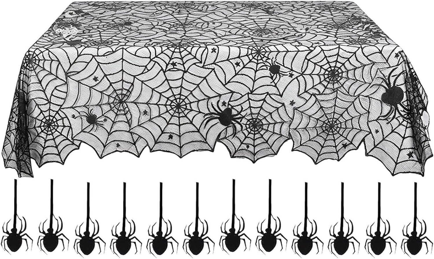 Zwarte Tafelloper - Halloween Tafelloper, Gotische Tafels Decor