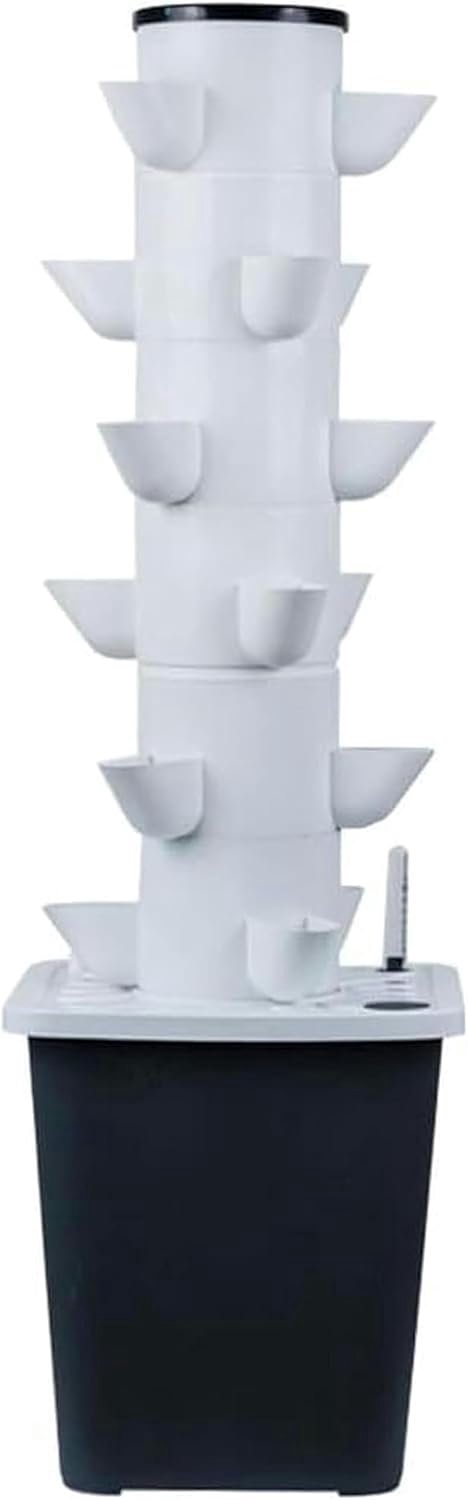 30 Pods Hydroponics Tower Garden, 6-Story Garden Hydroponic Planting System, Hydroponic Growing System Growing Kit for Herbs, Fruits and Vegetables with Hydrating Pump-1PC