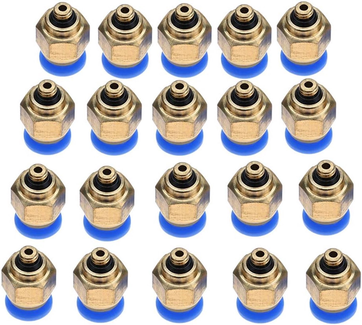 4 Mm Luchtpijp Pneumatische Snelkoppelingen Buitendraad Rechte Push-in Connector, Universele Fitting (PC4-M5 20st)