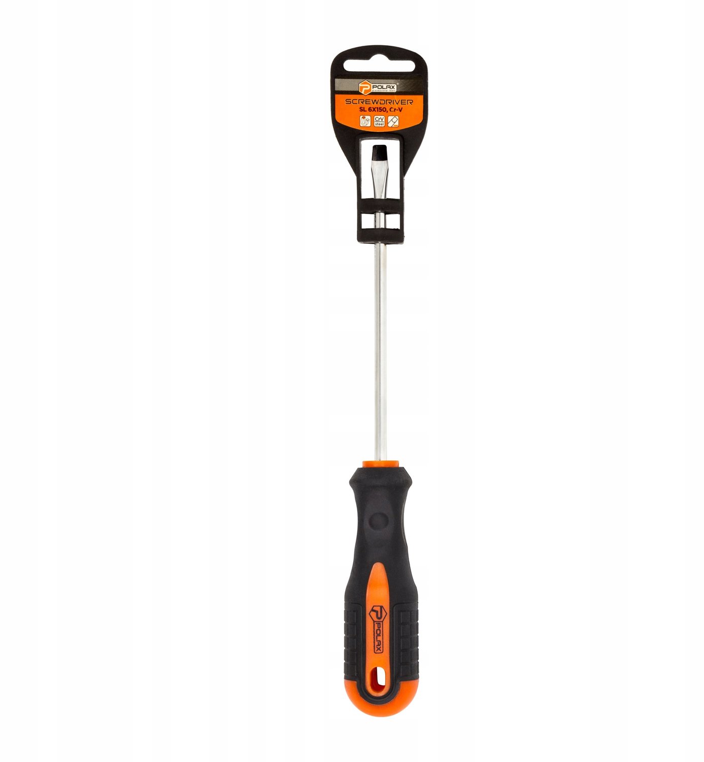 Polax Platte Schroevendraaier SL6x150mm Cr-V