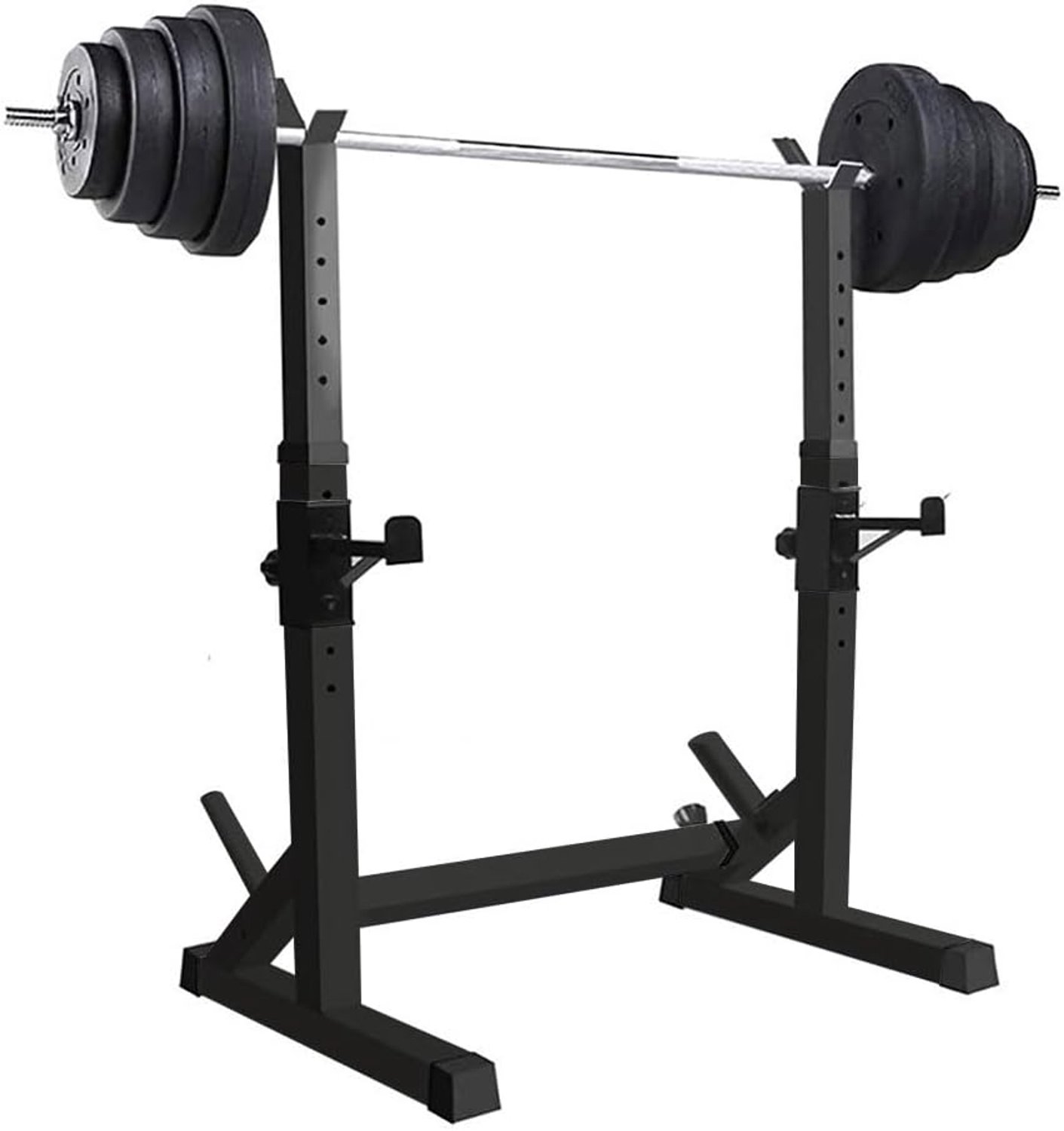Squat Rack verstelbaar, in hoogte verstelbaar (80-150 cm), multifunctioneel halterrek, haltersteun, krachttraining, maximale belasting. 200 kg (Barbell niet inbegrepen)
