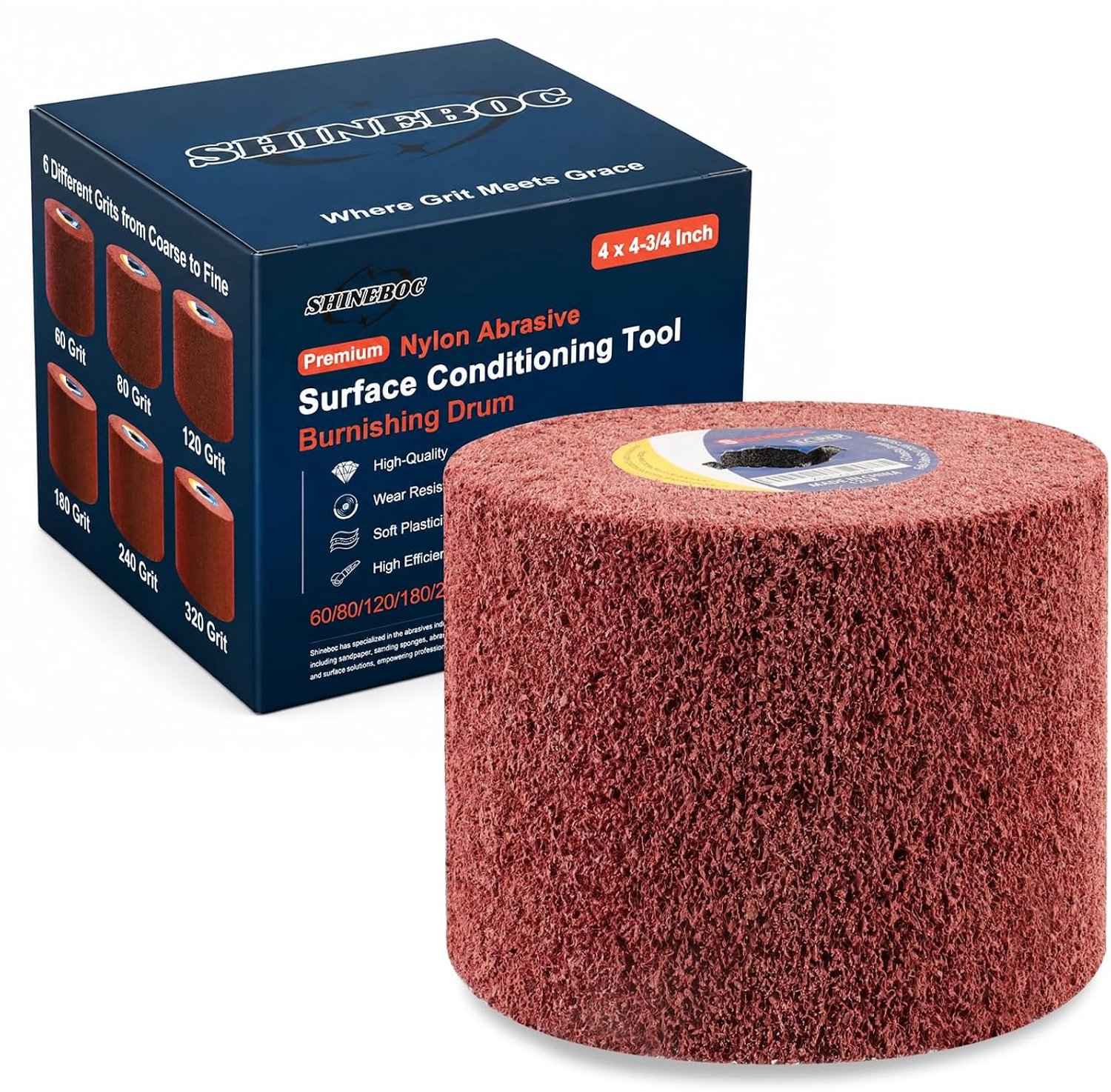Sanding Roller Brush, Efficient Sanding Roller Brush Made of Brown Corundum and Synthetic Fiber, Sanding Sleeves for - ShopVlot