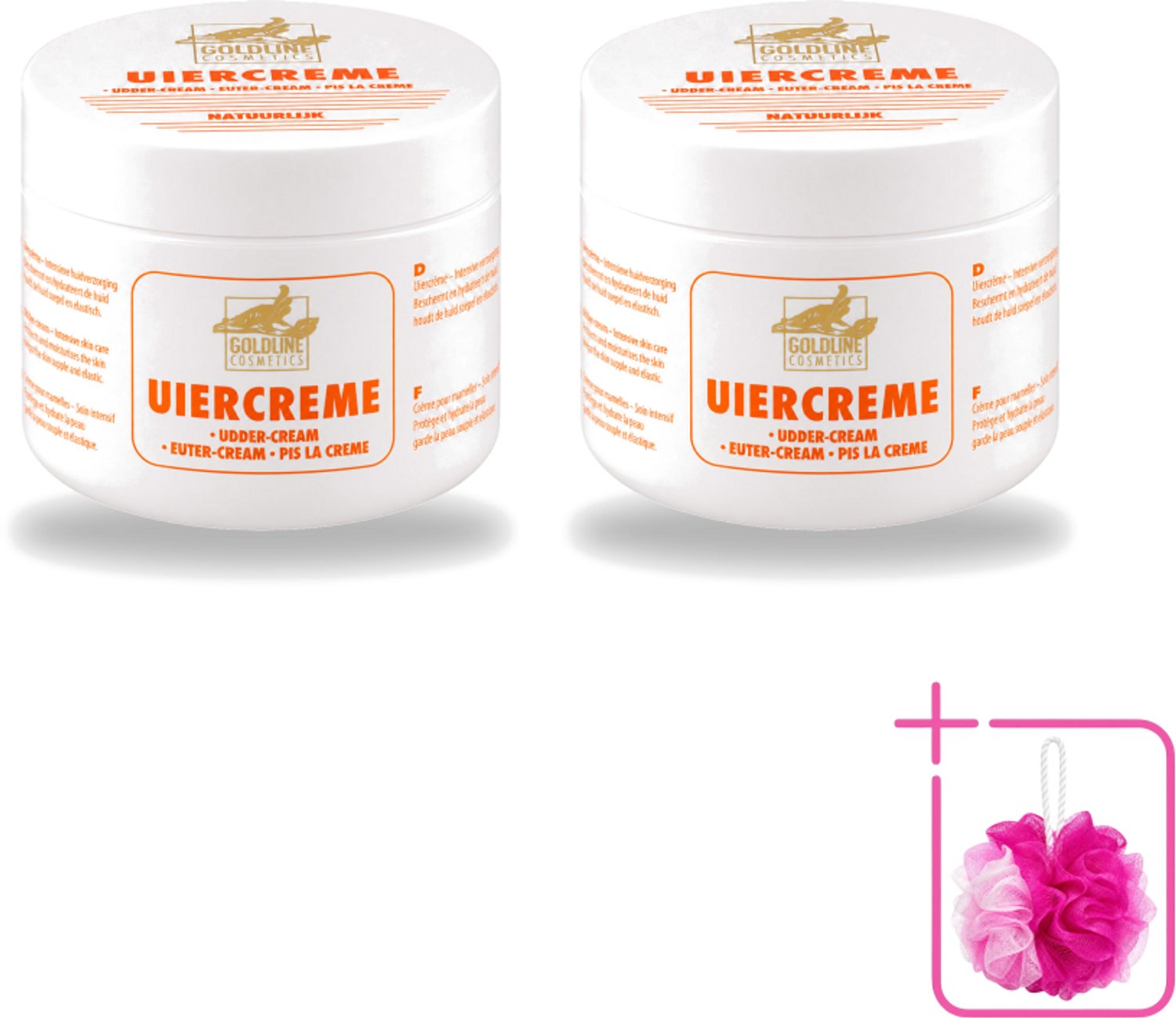 2 x Goldline - Uiercrème - Huidverzorging - Intensief Hydraterend - 250 ml - Bulkverpakking - Uiercrème - Douchemop - Huidverzorging