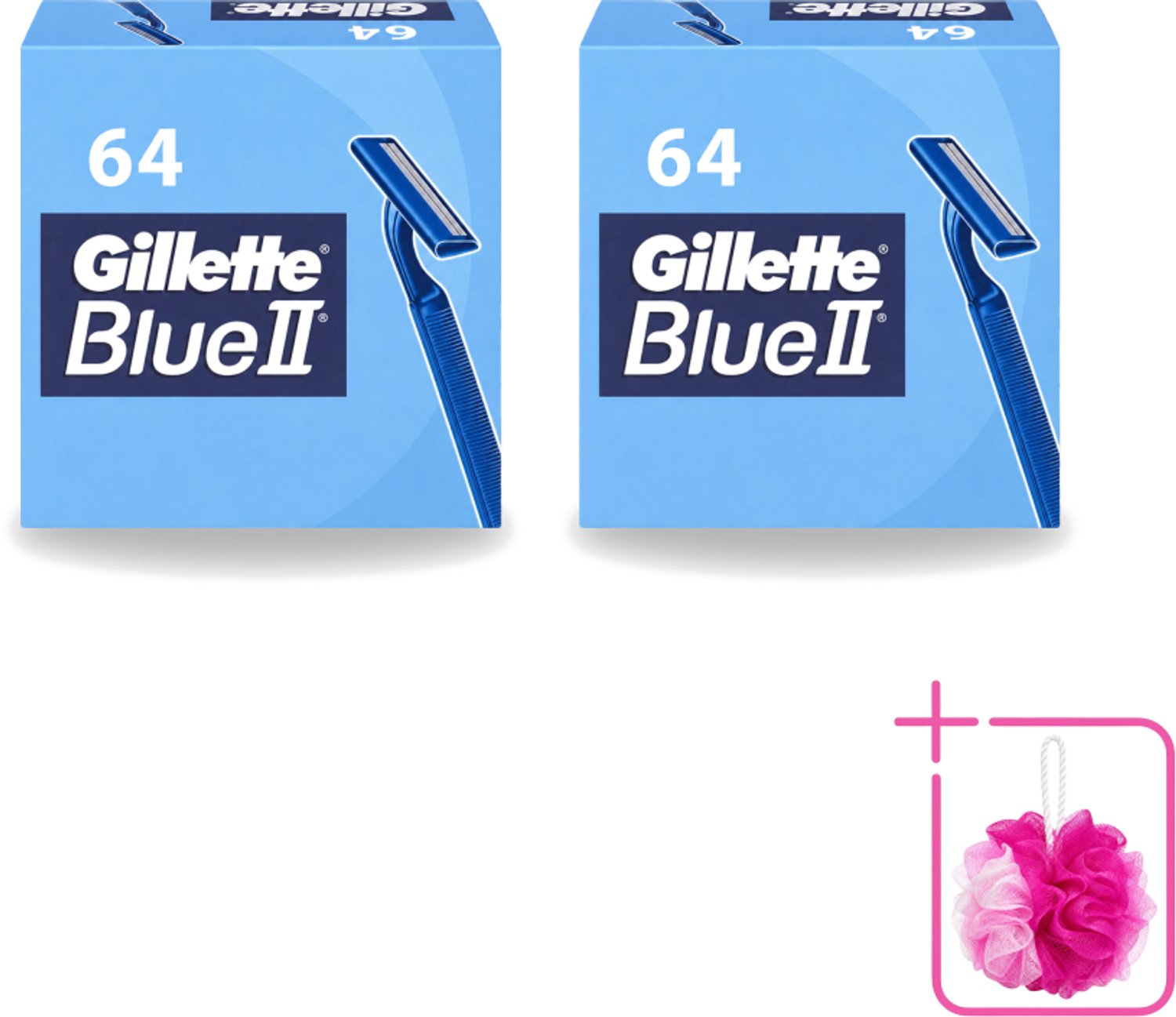 2 x Gillette - Blue 2 - Wegwerpscheermesjes - Duurzaam en comfortabel - 64 Scheermesjes - Bulkverpakking - Scheermesje - Wegwerpscheermesje