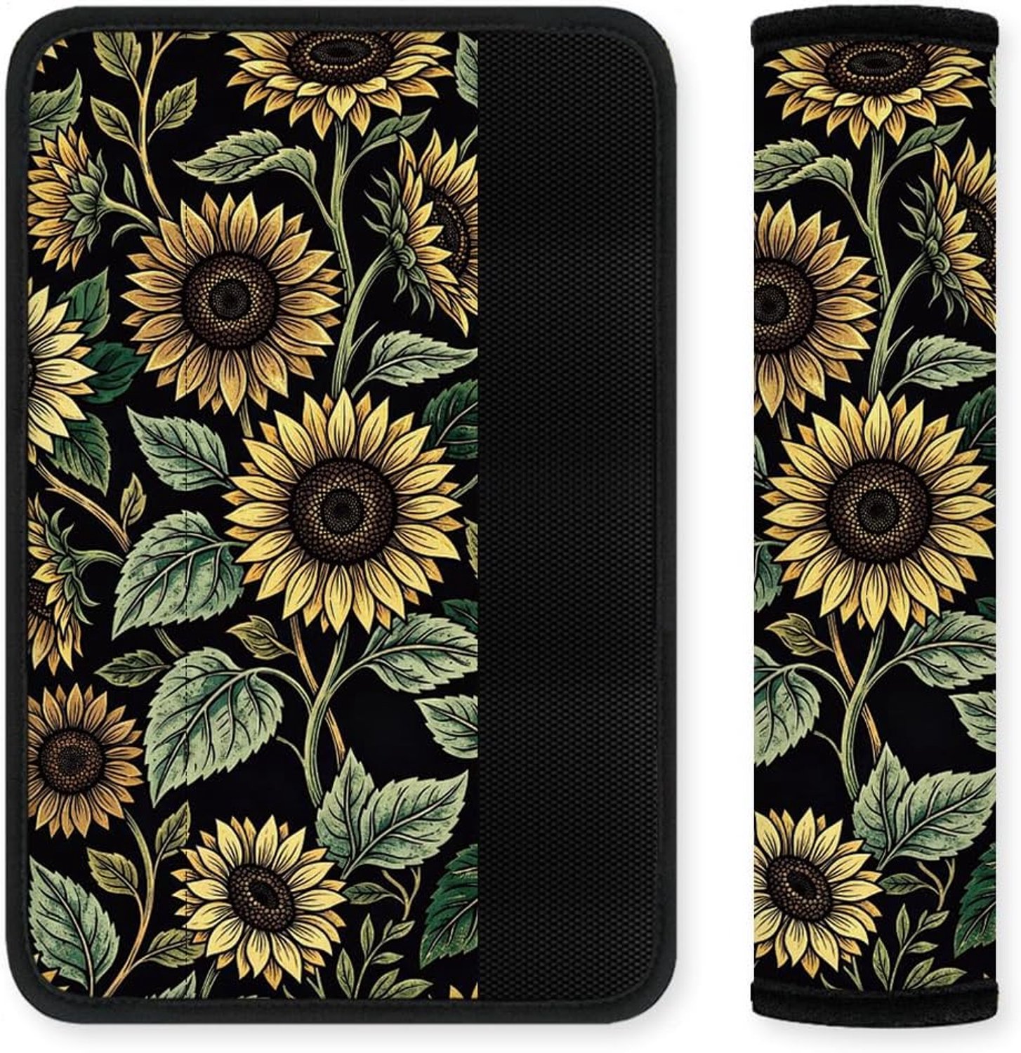 2 stuks zachte autoveiligheidsgordel-afdekkingen, vintage zonnebloemen, schouderkussens voor comfortabel rijden - ShopVlot