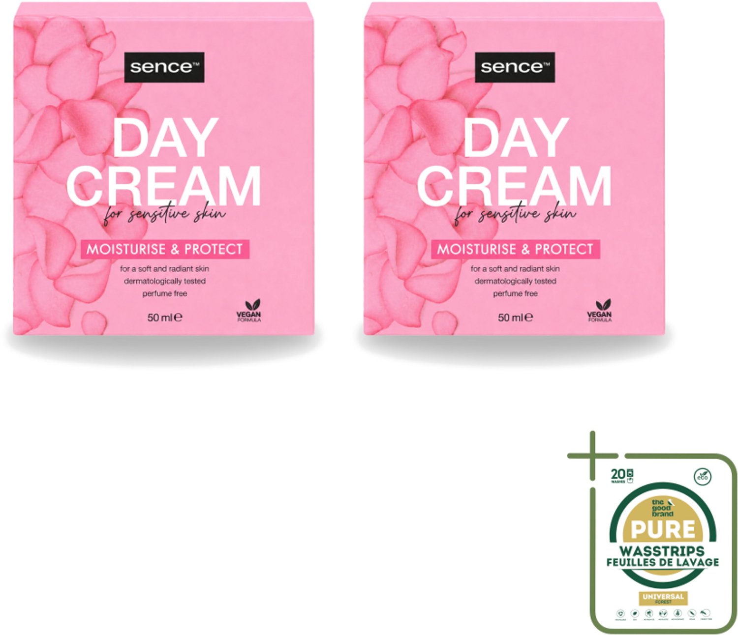 2 x Sence - Gevoelige Huid - Dagcrème - Verzachtend - 50 ml - Wasstrips - Gevoelige Huid Crème - Dagcrème - Verzachtende Crème - Huidverzorging - Huidbescherming