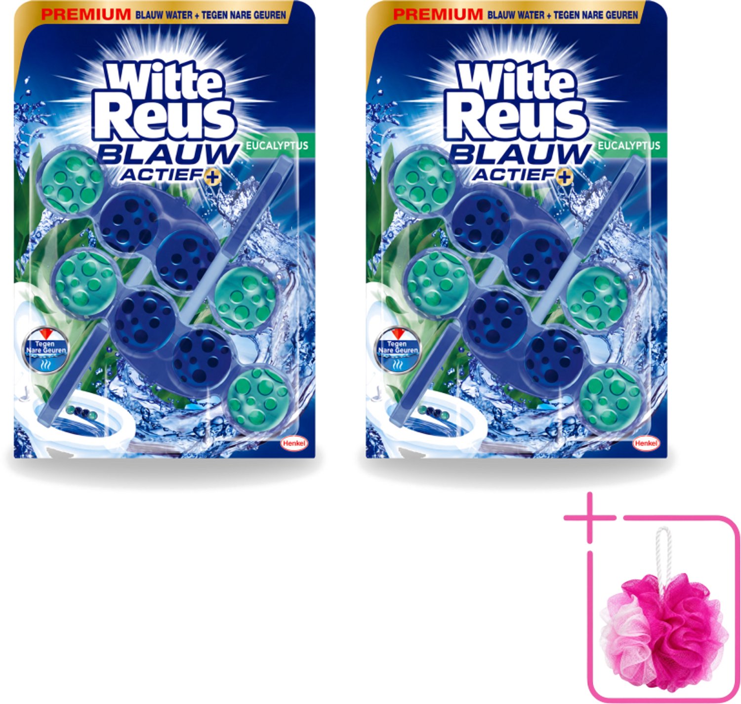 2 x Witte Reus - Toiletblok - Blauw Actief Eucalyptus - 2 Toiletblokken - Bulkverpakking - Toiletblok - Douchemop - Toilet reinigen