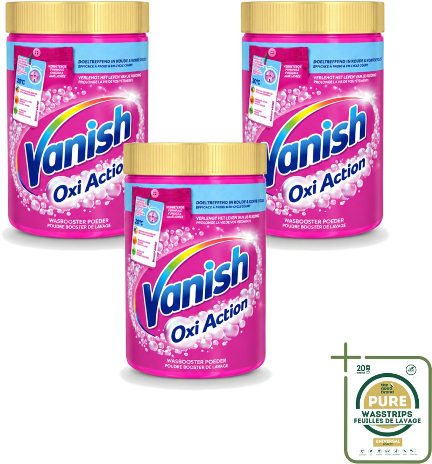 3 x Vanish – Wasbooster Poeder – Oxi Action Gekleurde & Witte Was – 710 g - Wasstrips - Wasbooster Poeder - Vlekverwijderaar - Bleekvrije Was - Zuurstofwas - Vlekverwijdering